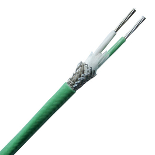 PFA insulated paralle construction with stainless steel braid thermocouple extension-Single pair