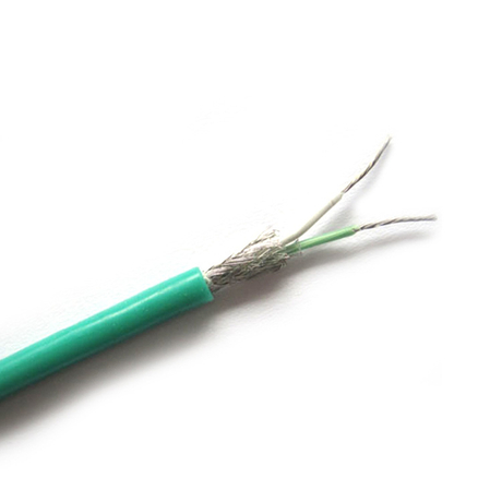 Silicone rubber insulated thermocouple extension wire with stainless steel inner shield--Single pair, round