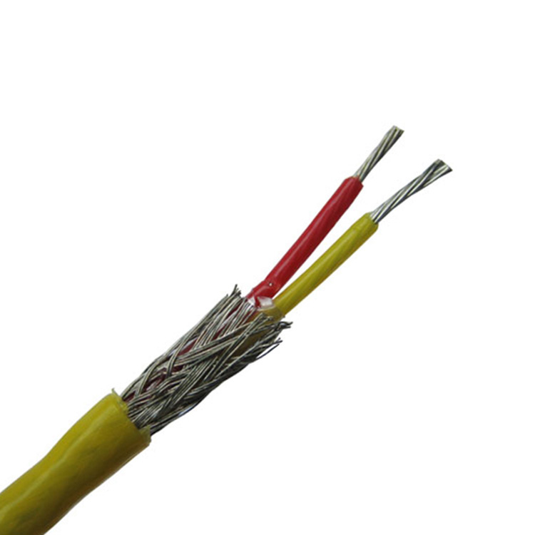 FEP insulated thermocouple extension wire with stainless steel inner shield--Single pair, flat